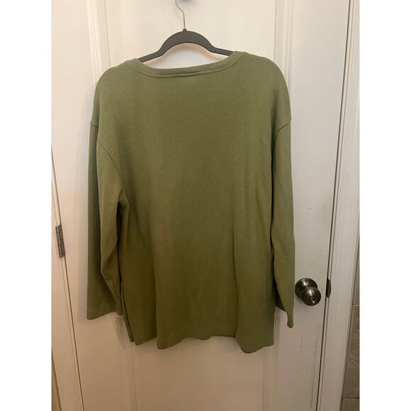 Disney Store Vintage Rare Find Winnie the Pooh Green Long Sleeve L Blouse Cotton - Picture 2 of 8